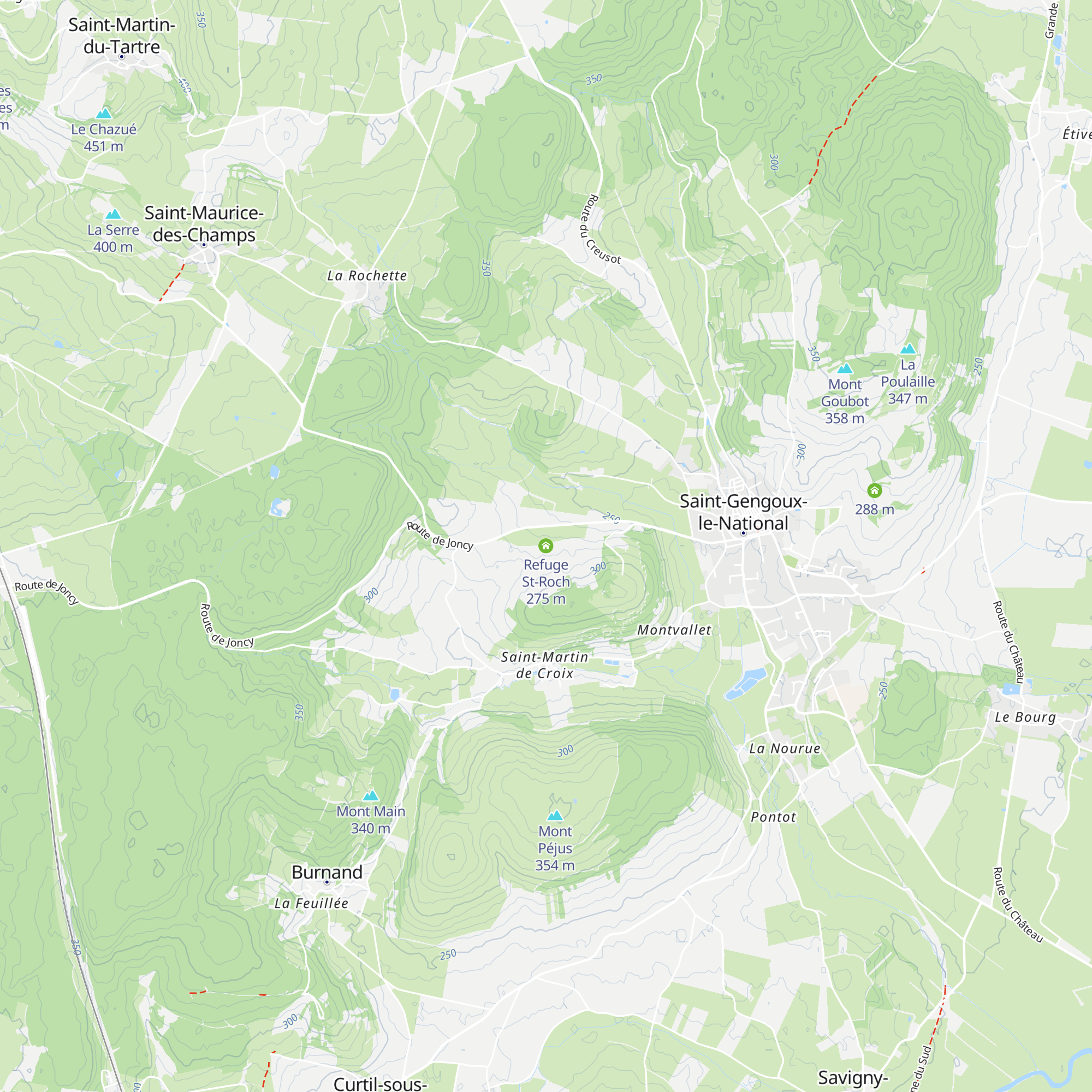 Refuge St-Roch map