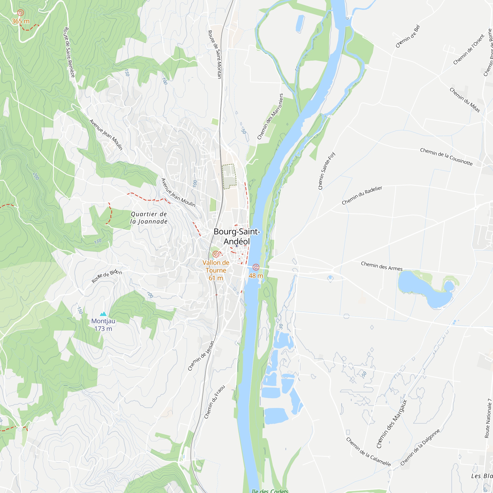Gîte Au fil du Rhône map