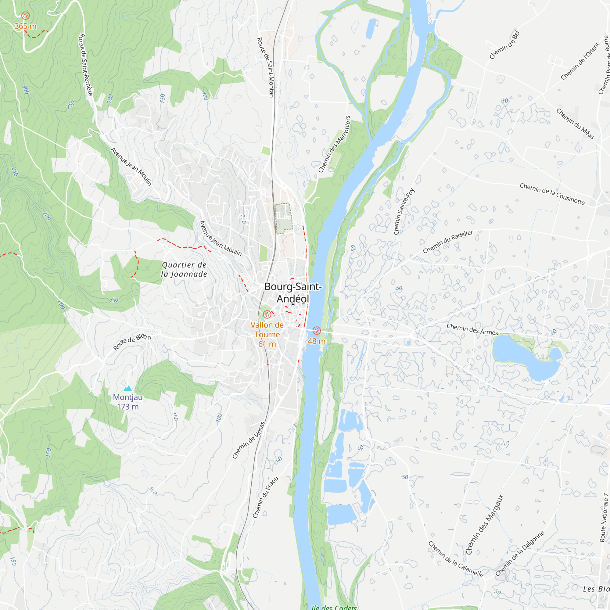 Gîte Au fil du Rhône map