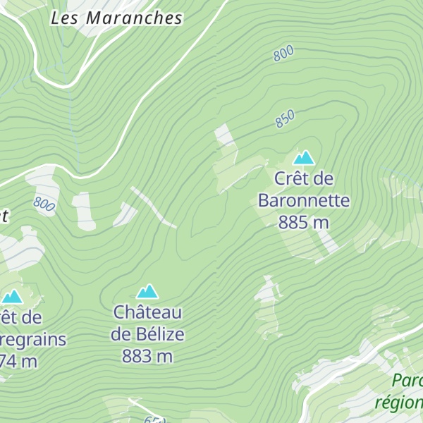 Map of Crêt de Bourchany