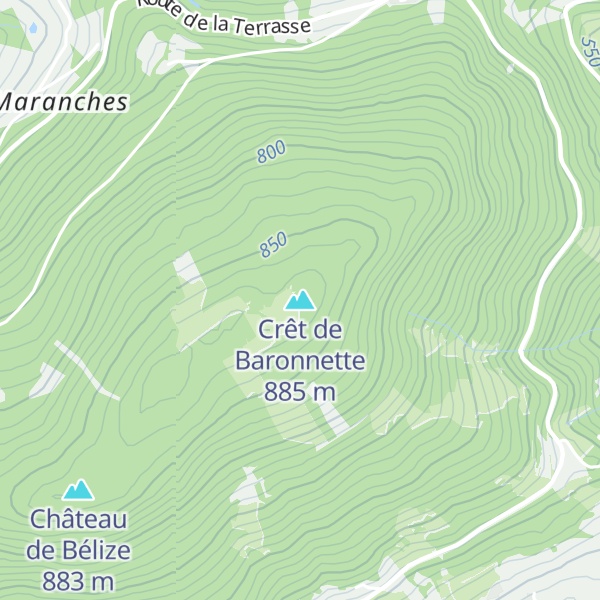 Map of Crêt de Baronnette