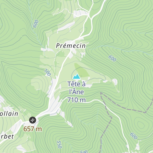 Map of Tête à l'Âne
