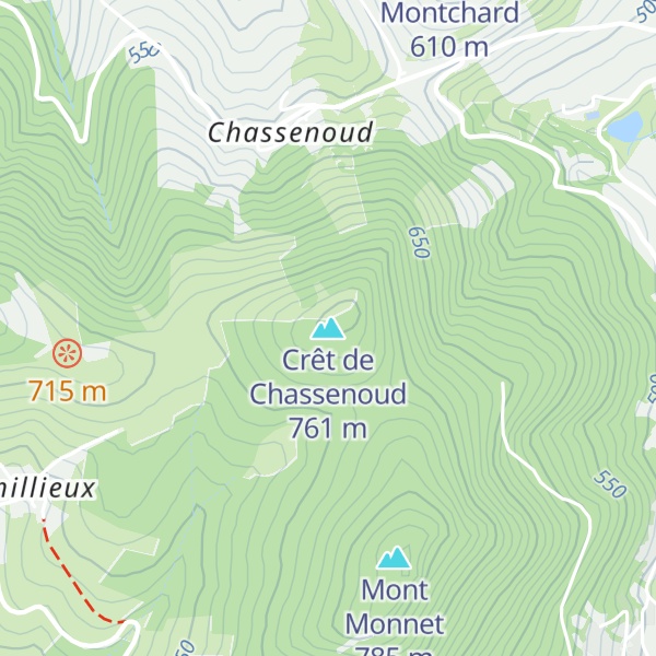 Map of Crêt de Chassenoud