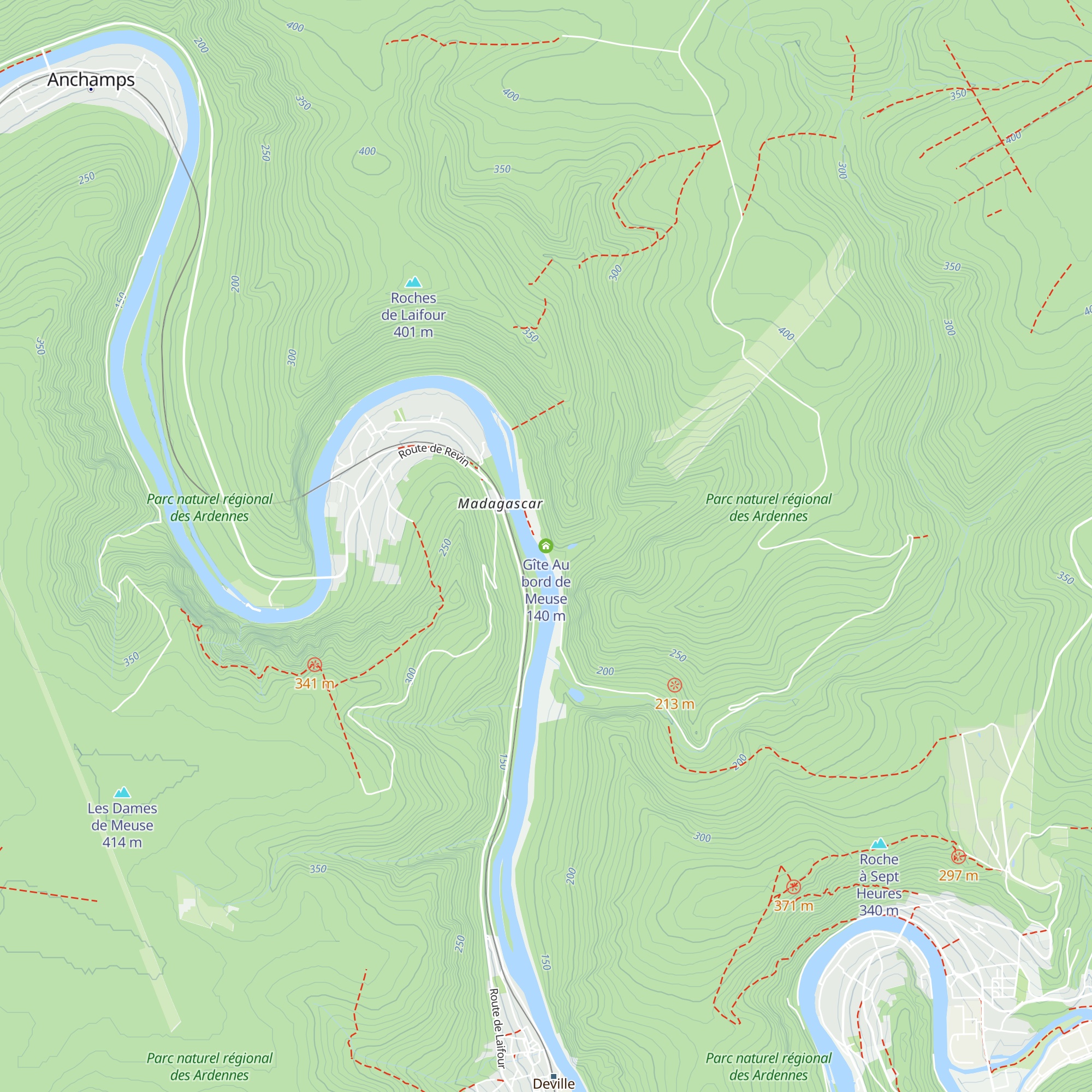 Gîte Au bord de Meuse map