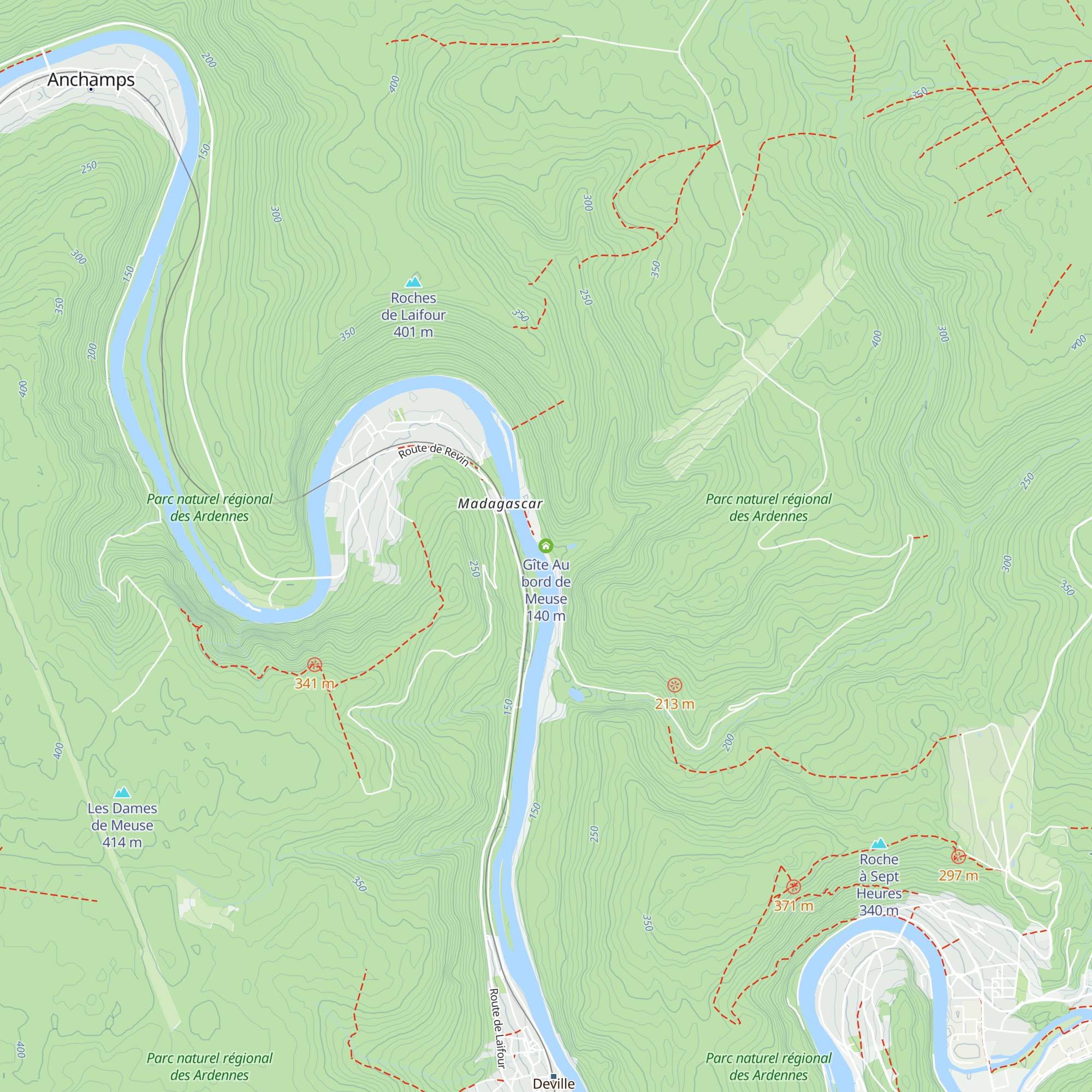 Gîte Au bord de Meuse map
