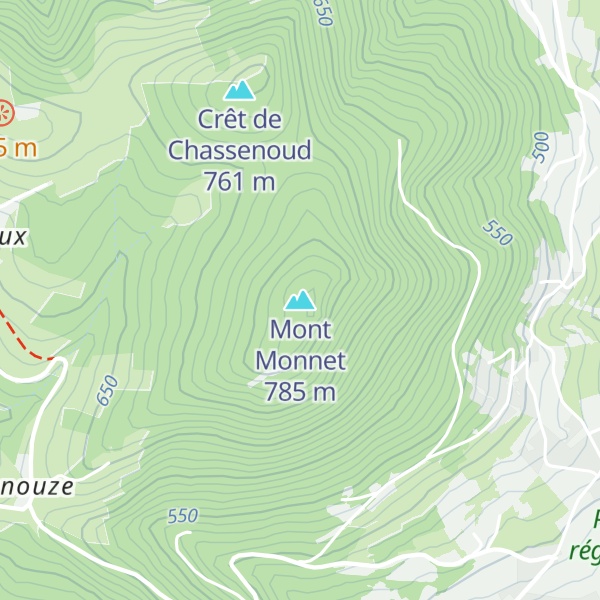 Map of Mont Monnet