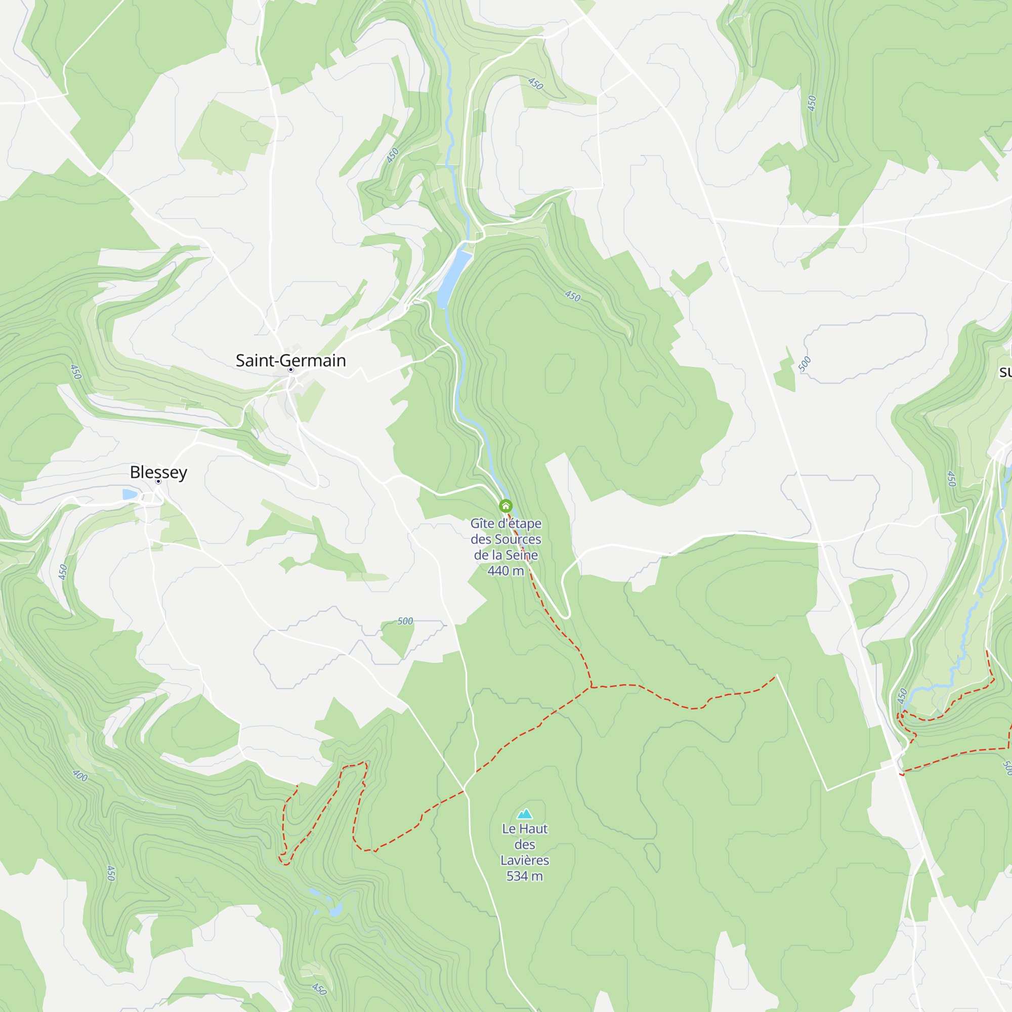 Gîte d'étape des Sources de la Seine map