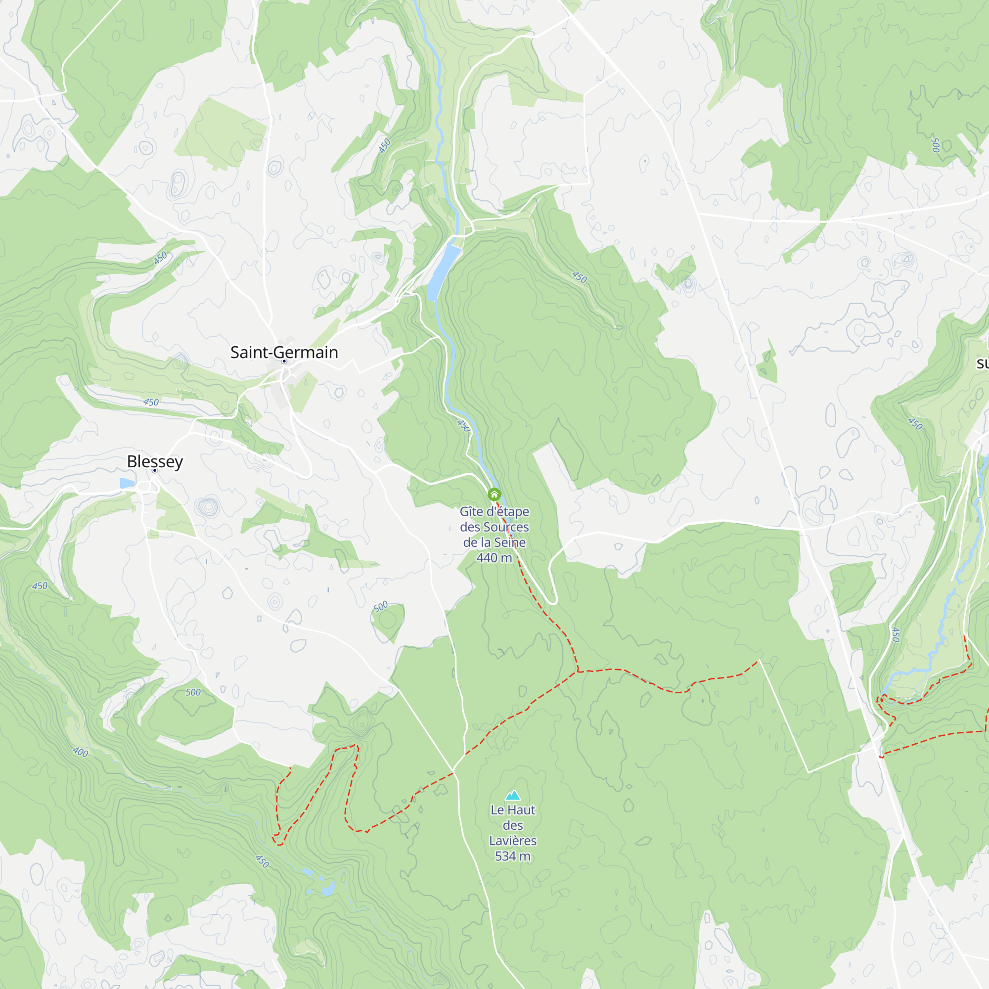 Gîte d'étape des Sources de la Seine map