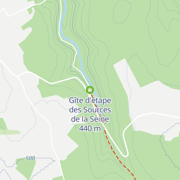 Map of Gîte d'étape des Sources de la Seine