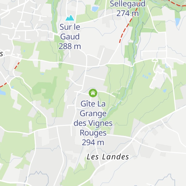 Map of Gîte La Grange des Vignes Rouges
