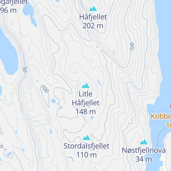 Map of Litle Håfjellet