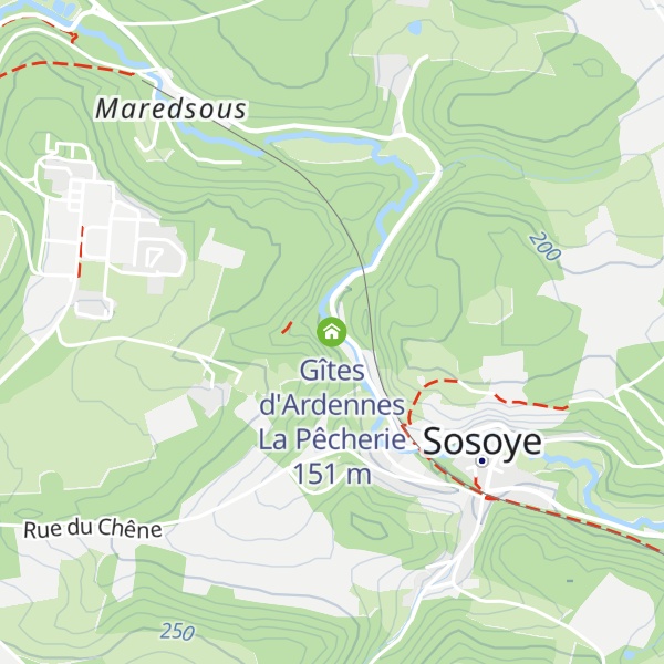 Map of Gîtes d'Ardennes La Pêcherie