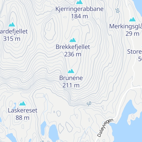 Map of Brunene
