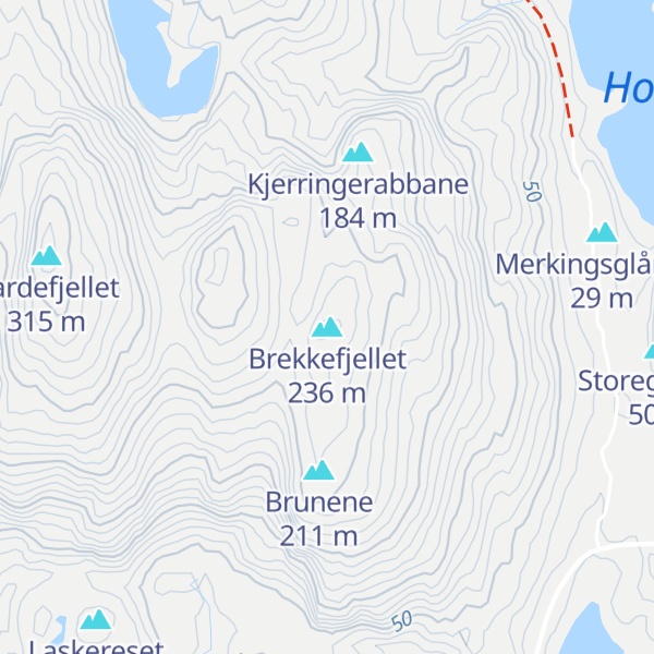 Map of Brekkefjellet