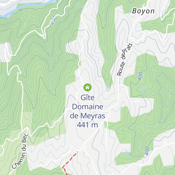 Map of Gîte Domaine de Meyras