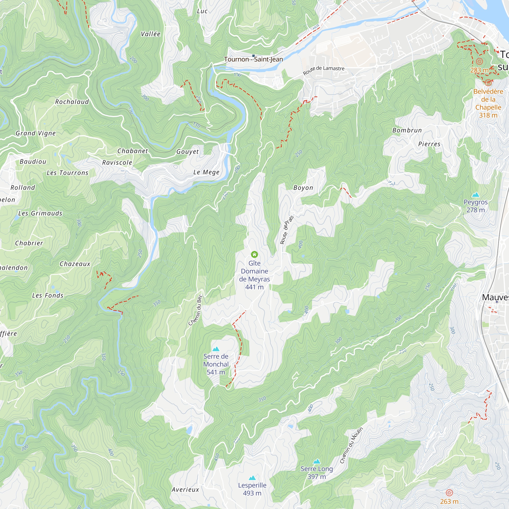 Gîte Domaine de Meyras map