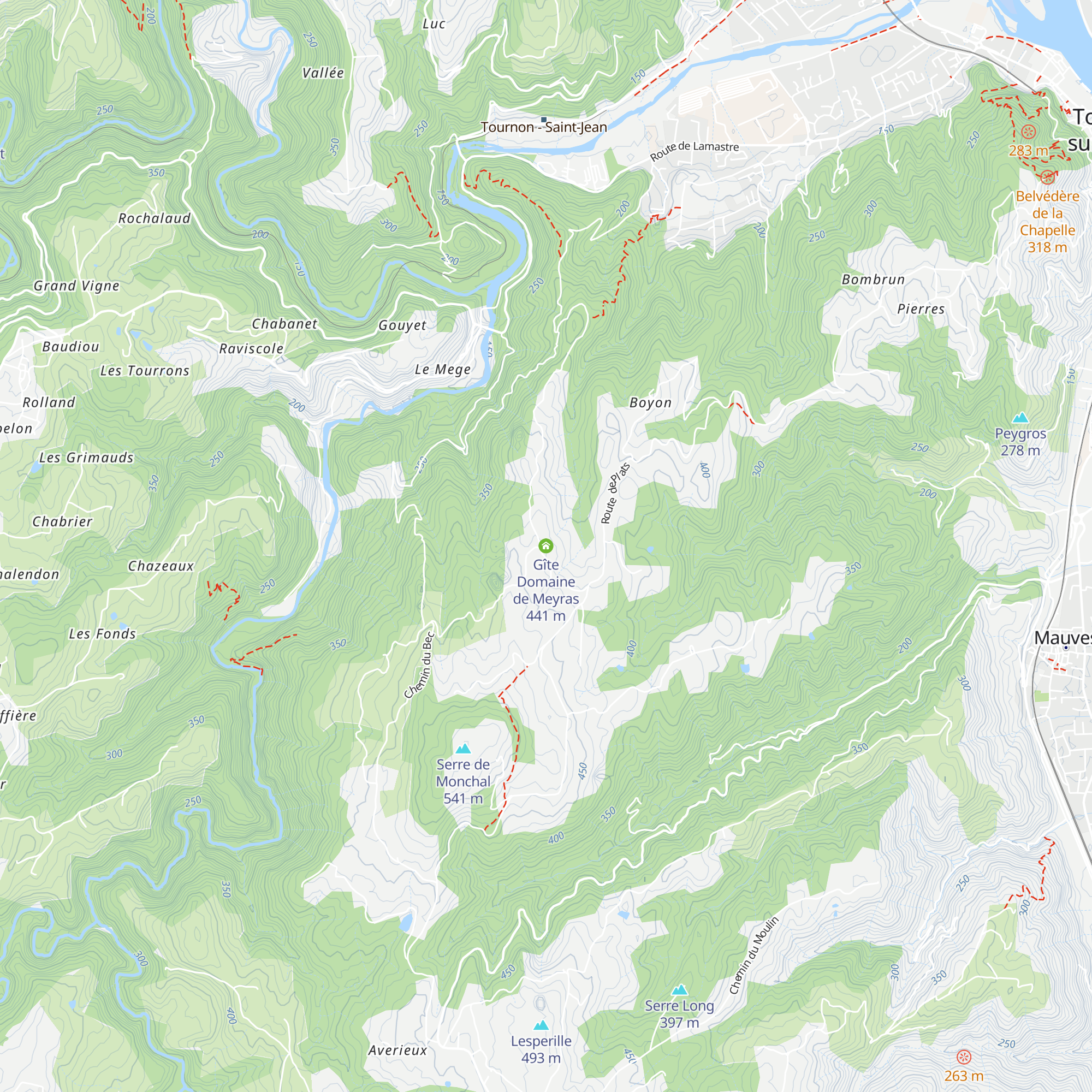 Gîte Domaine de Meyras map