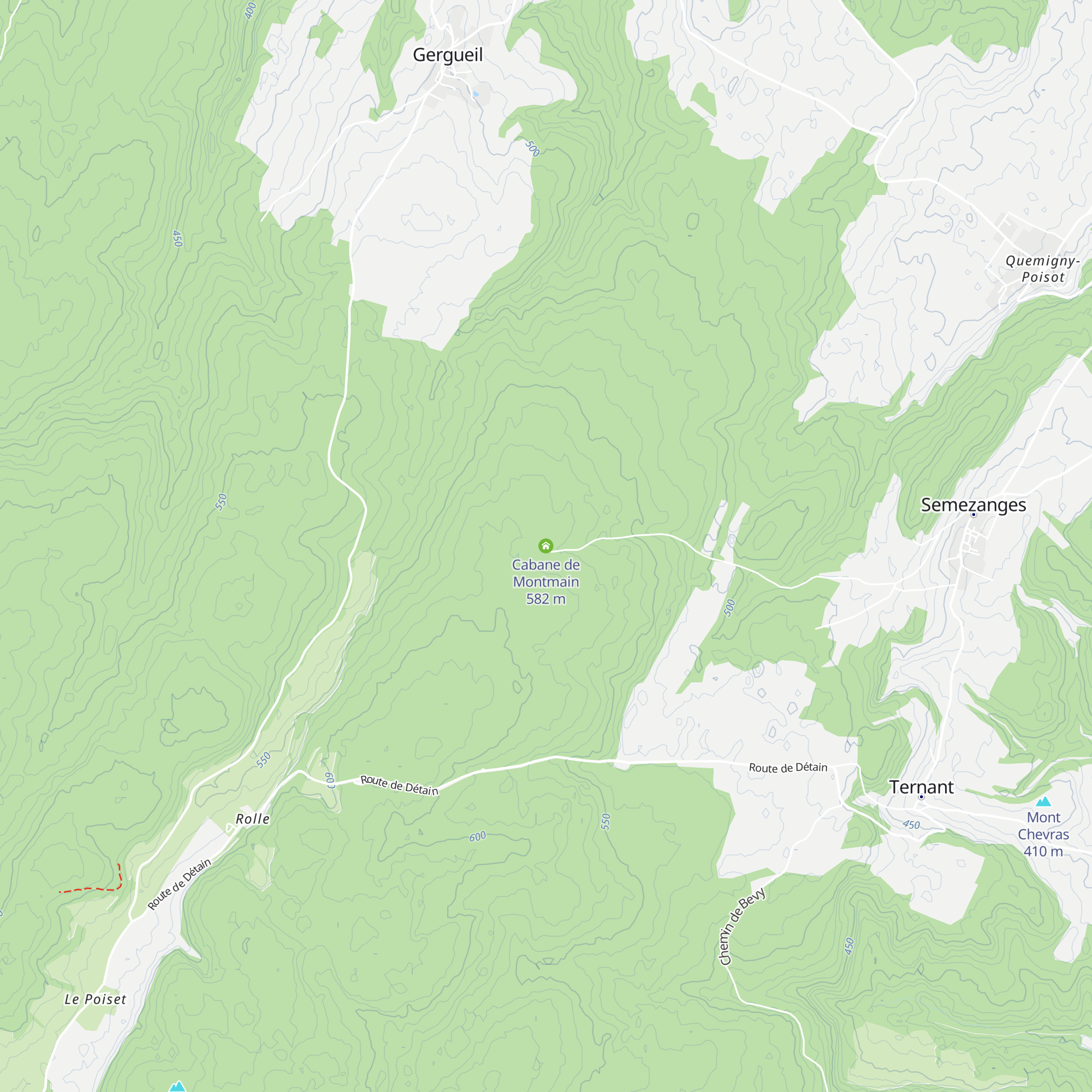 Cabane de Montmain map