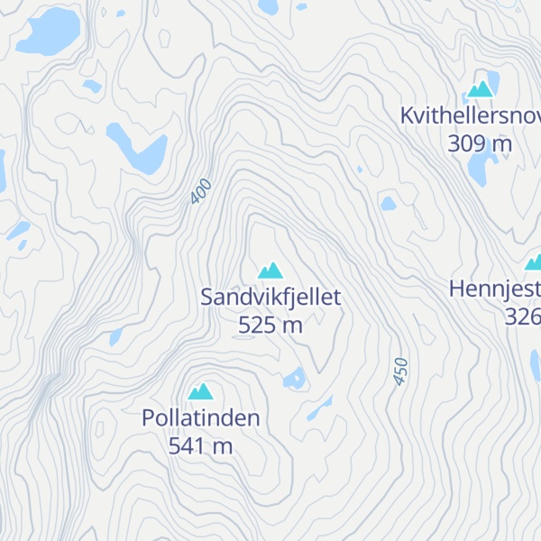 Map of Sandvikfjellet