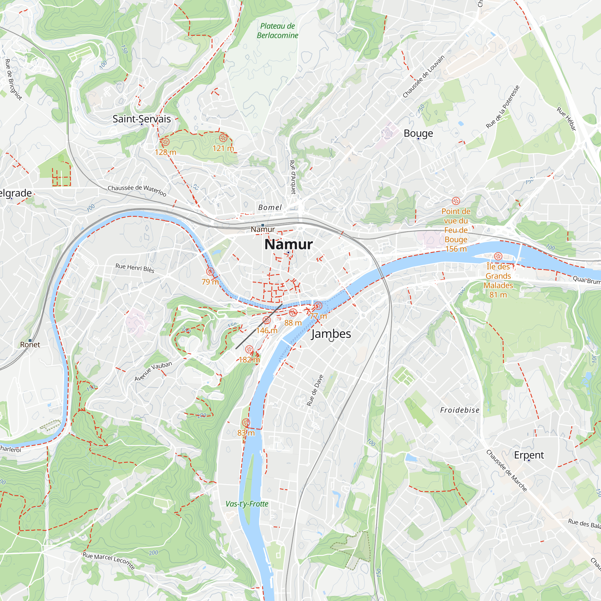 Office du Tourisme de Namur map