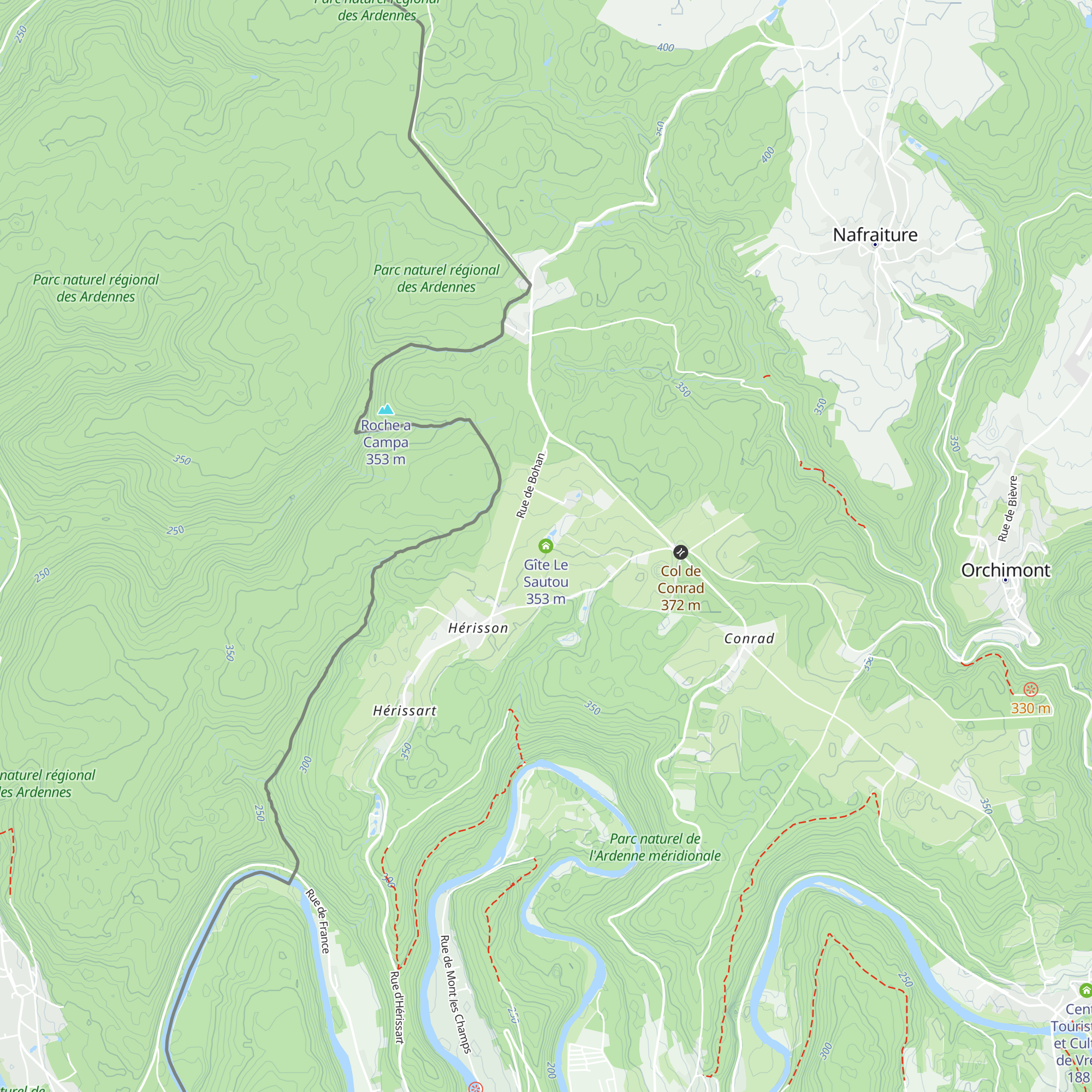 Gîte Le Sautou map