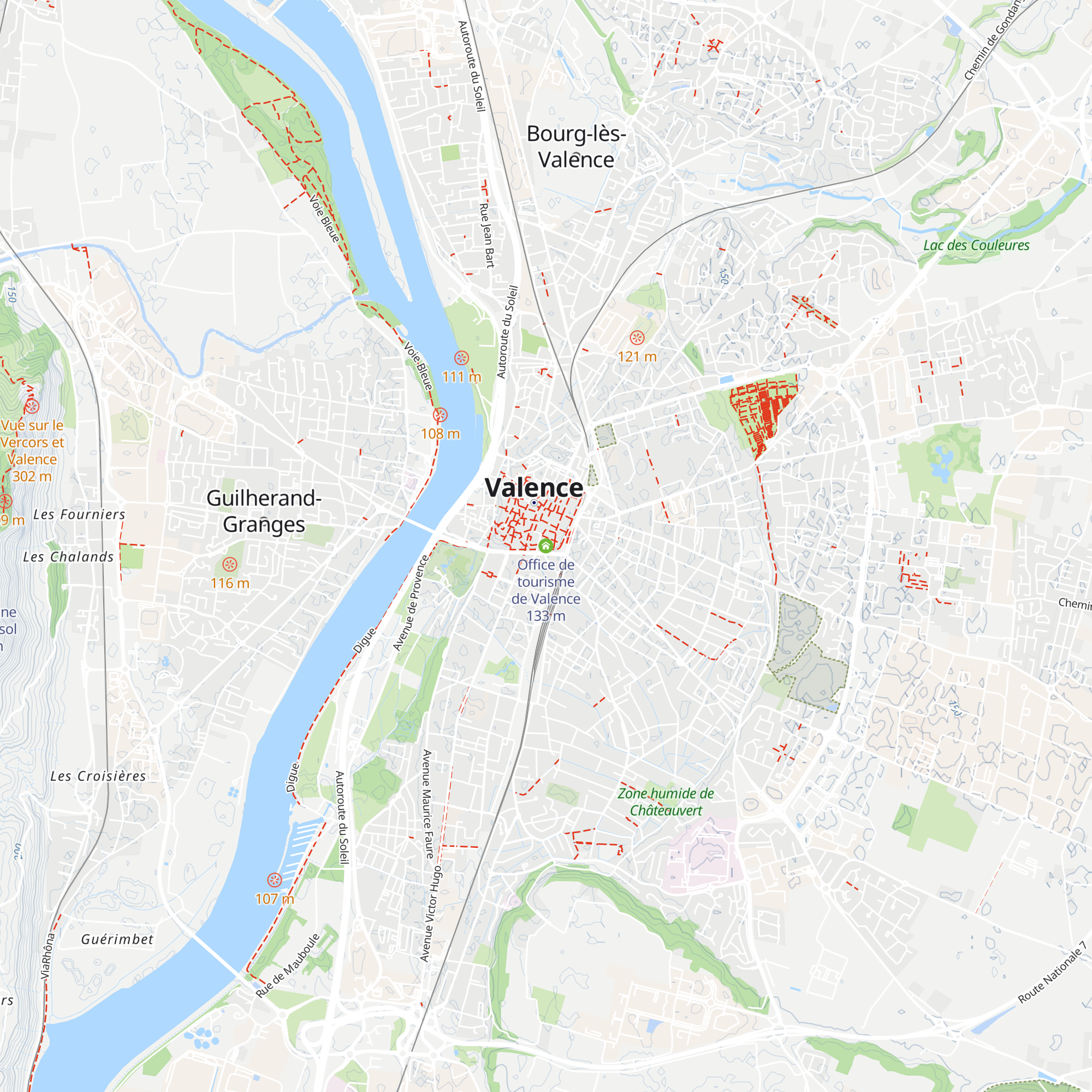 Office de tourisme de Valence map