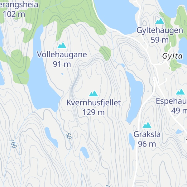 Map of Kvernhusfjellet