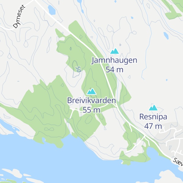 Map of Breivikvarden