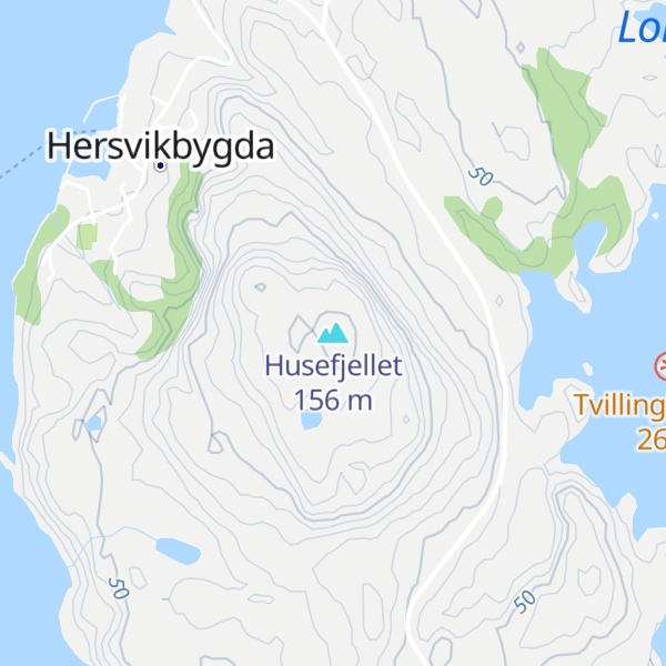 Map of Husefjellet