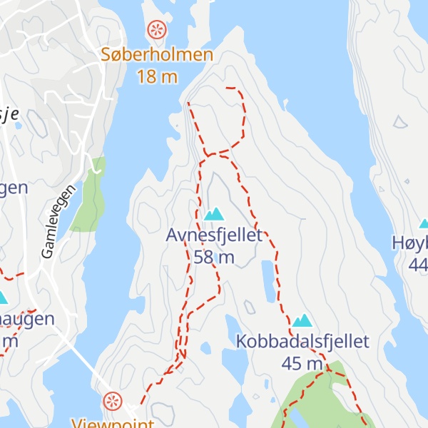 Map of Avnesfjellet