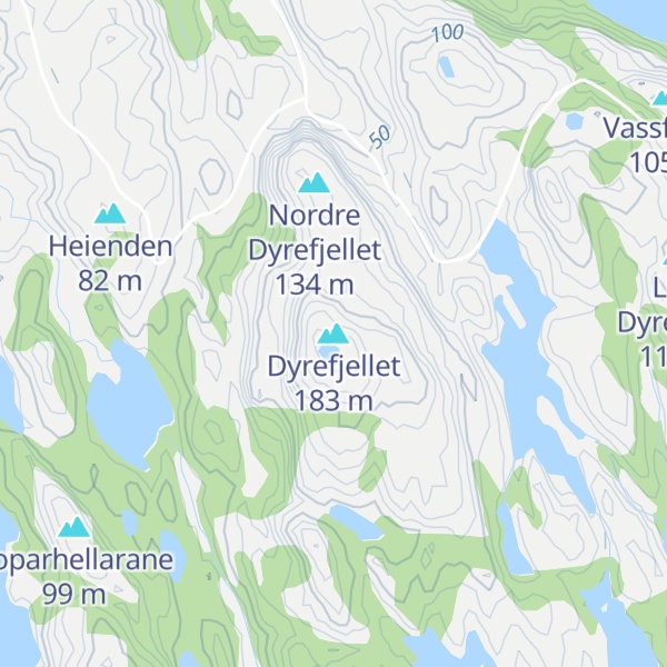 Map of Dyrefjellet