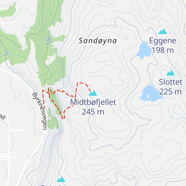 Map of Midtbøfjellet