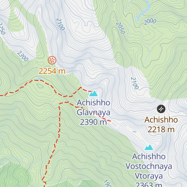 Map of Achishho Glavnaya