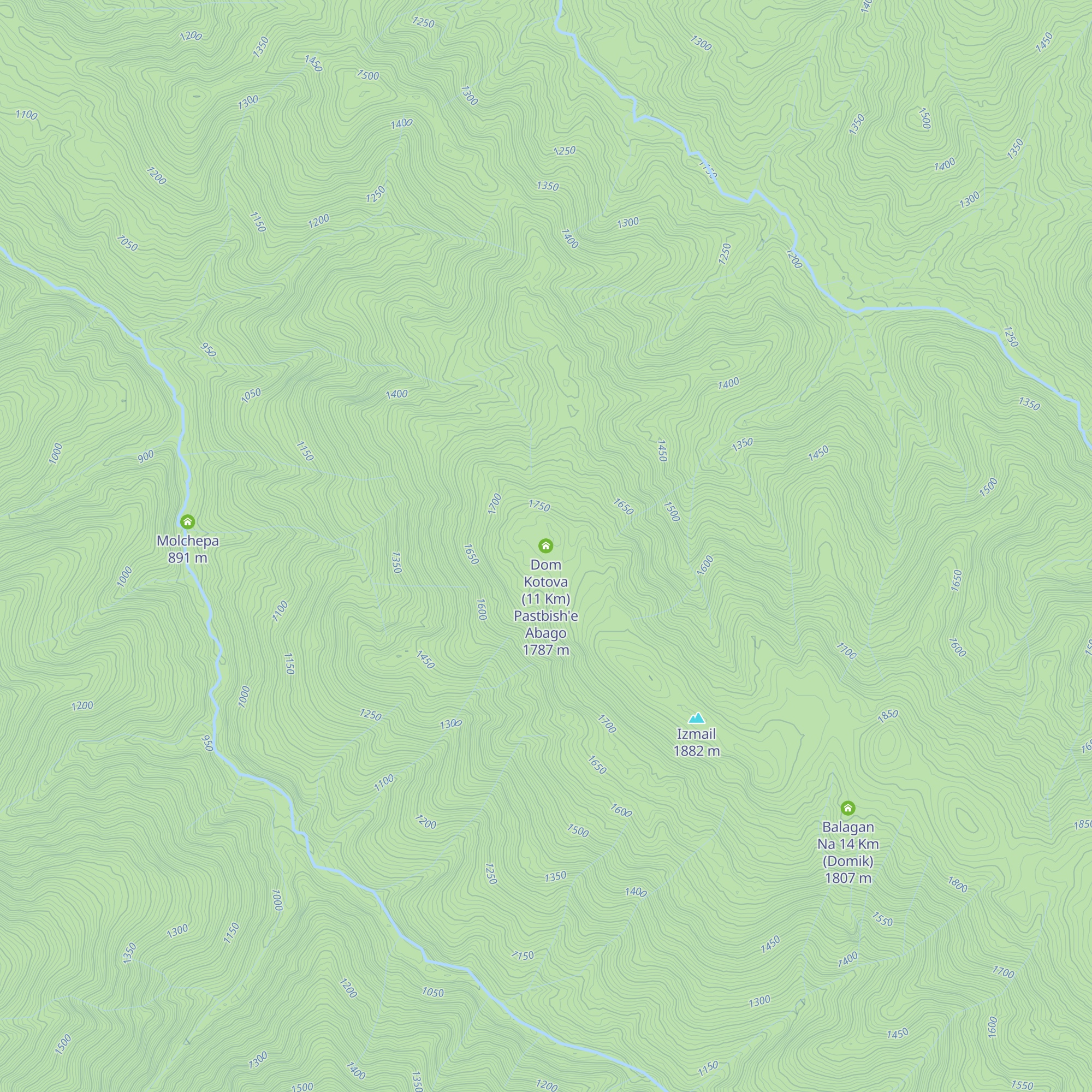 Dom Kotova (11 Km) Pastbish'e Abago map