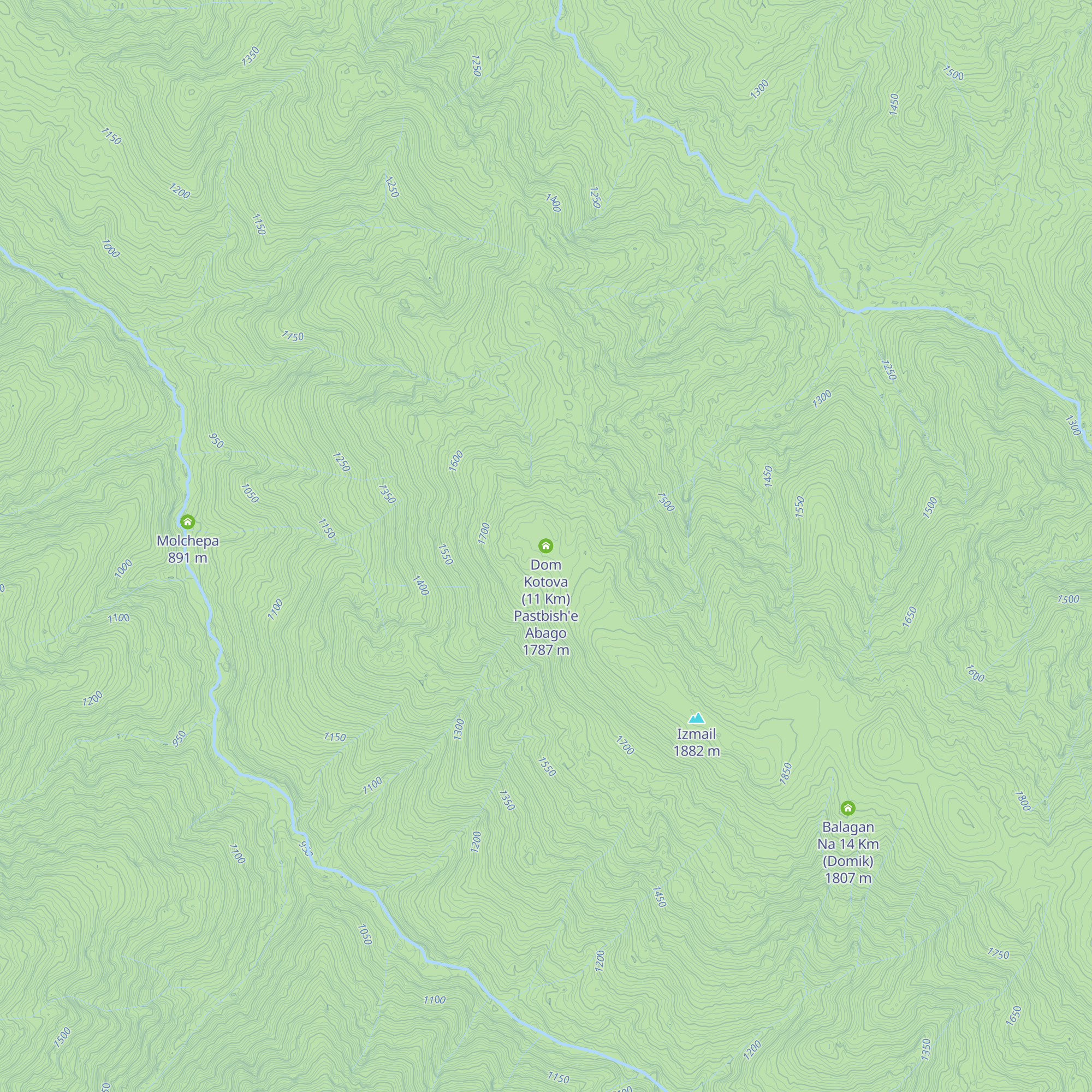 Dom Kotova (11 Km) Pastbish'e Abago map