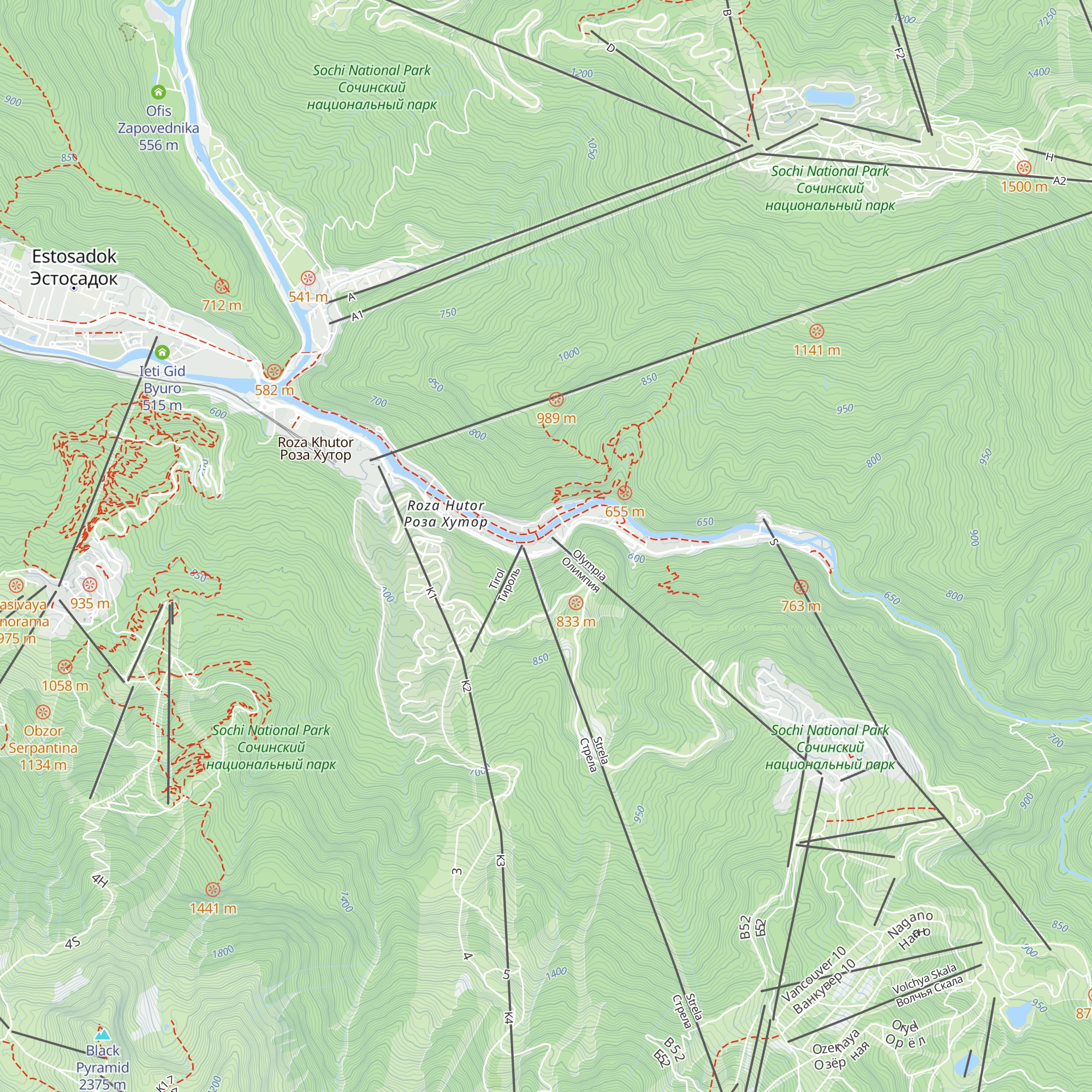 Mzimta Dvor map
