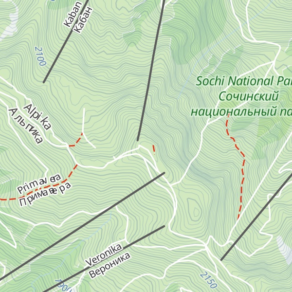 Map of Rosa Khutor Peak 2320