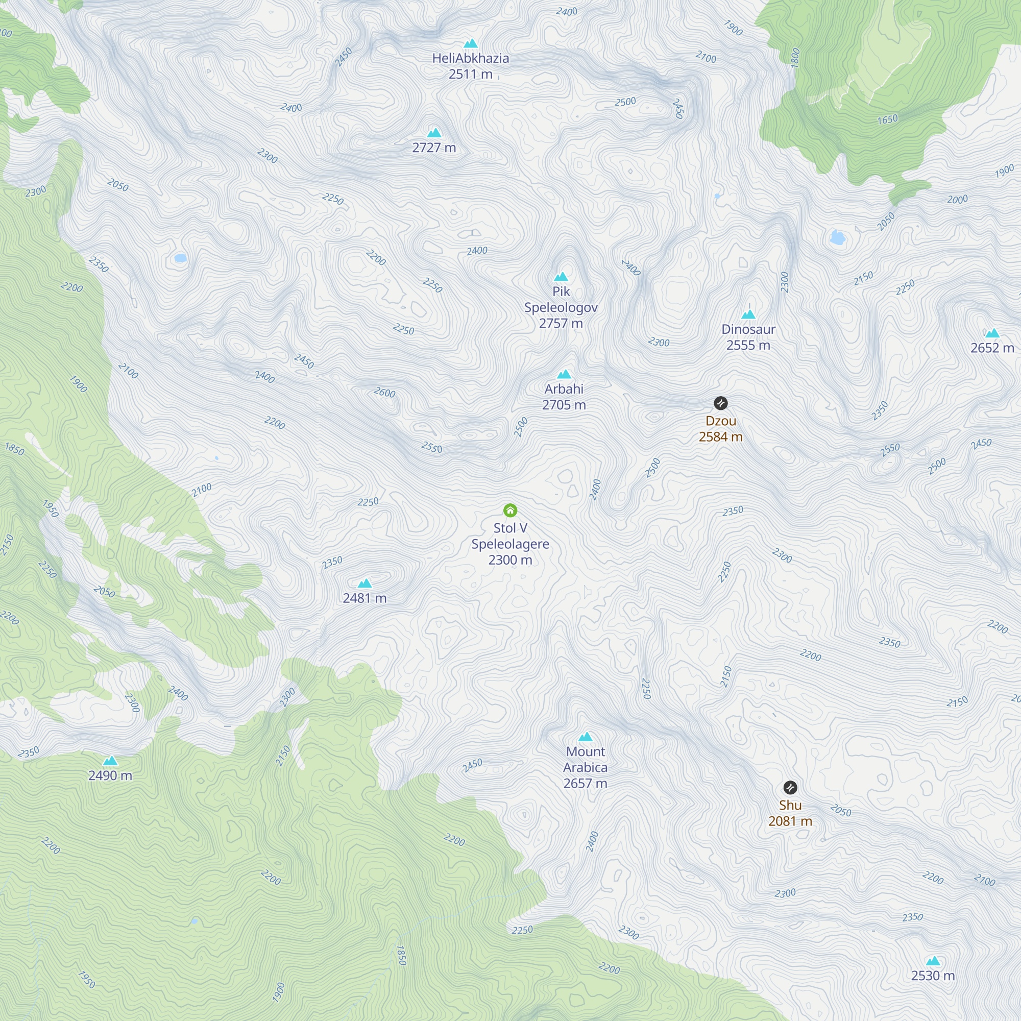Stol V Speleolagere map