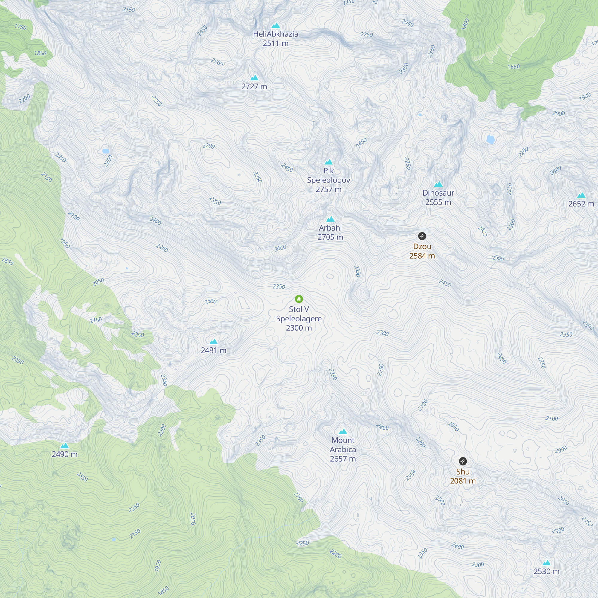 Stol V Speleolagere map