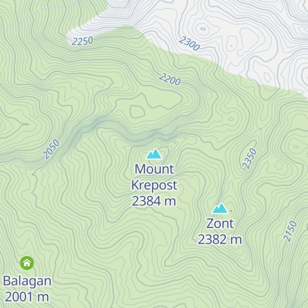 Map of Mount Krepost