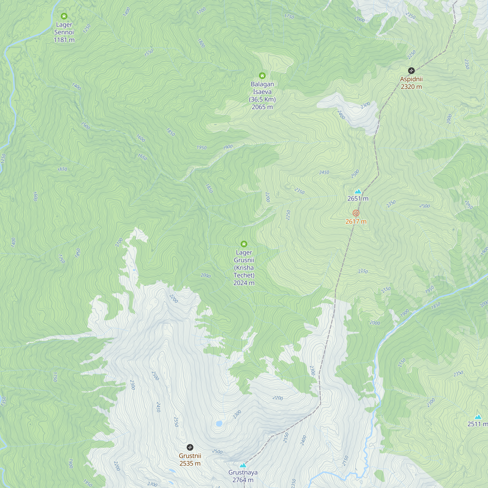 Lager Grusnii (Krisha Techet) map