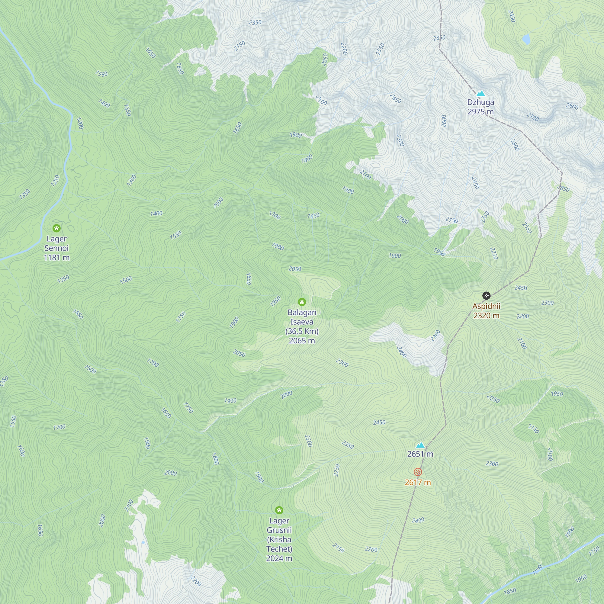 Balagan Isaeva (36,5 Km) map