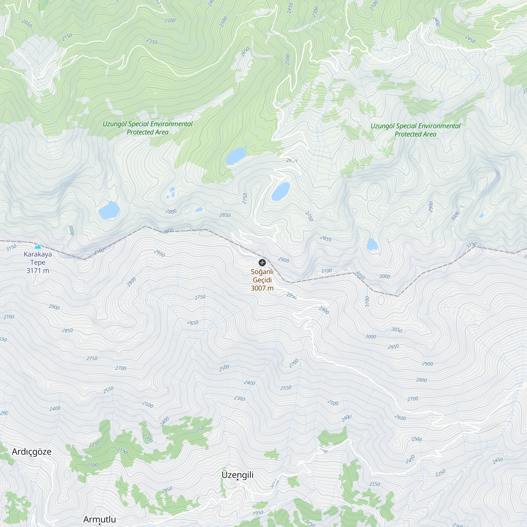 Soğanlı Mountain Pass map