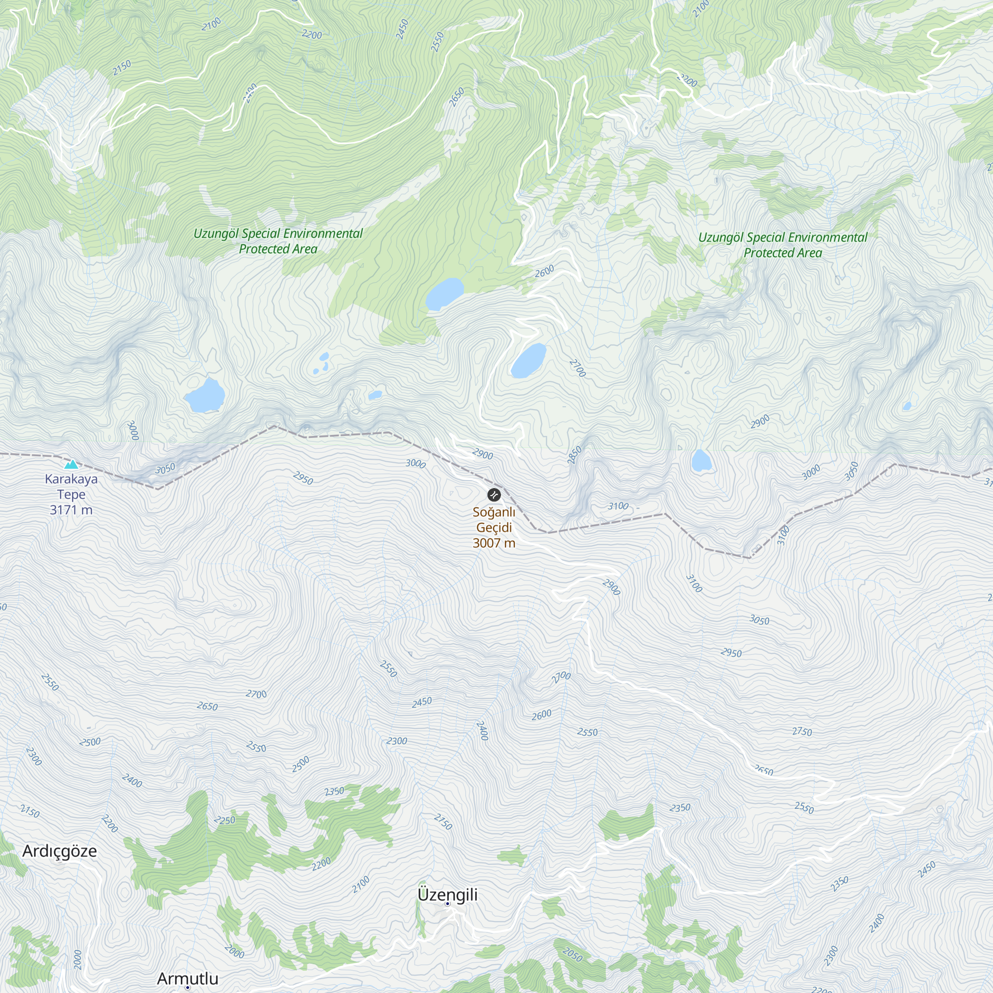 Soğanlı Mountain Pass map