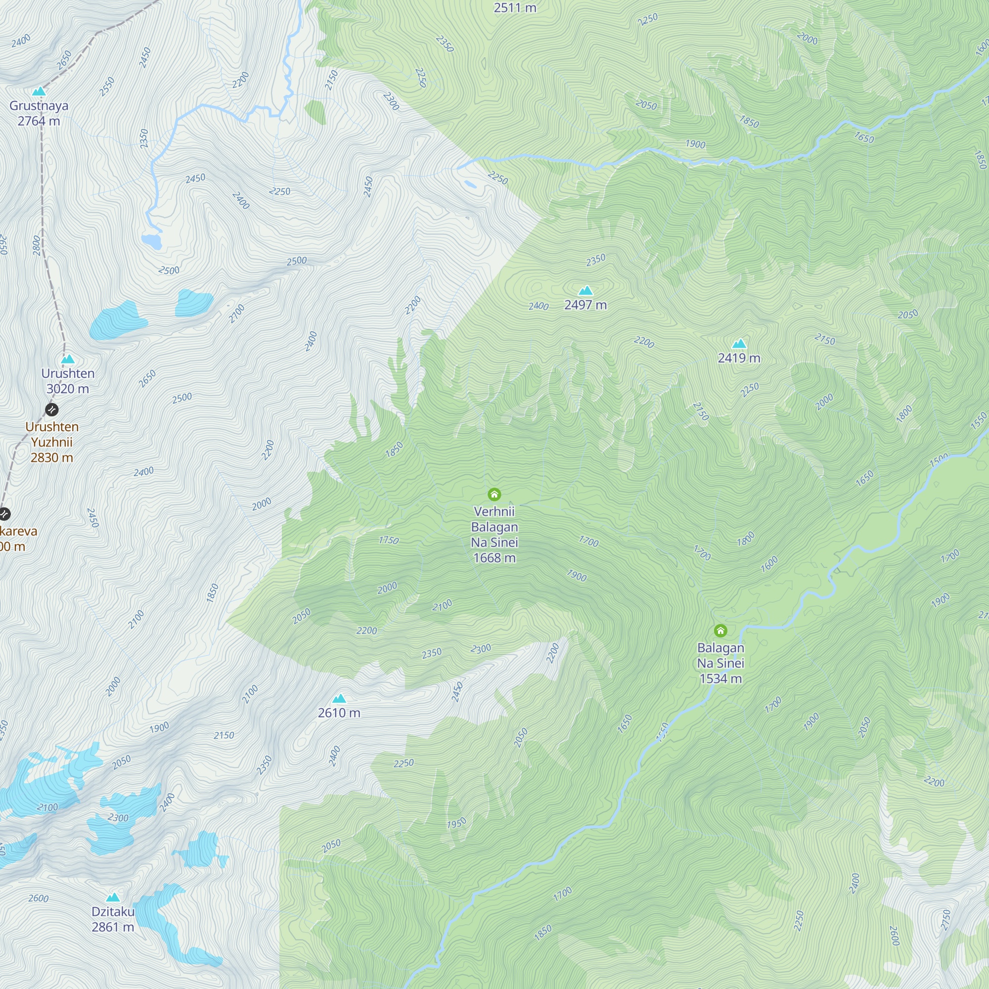 Verhnii Balagan Na Sinei map