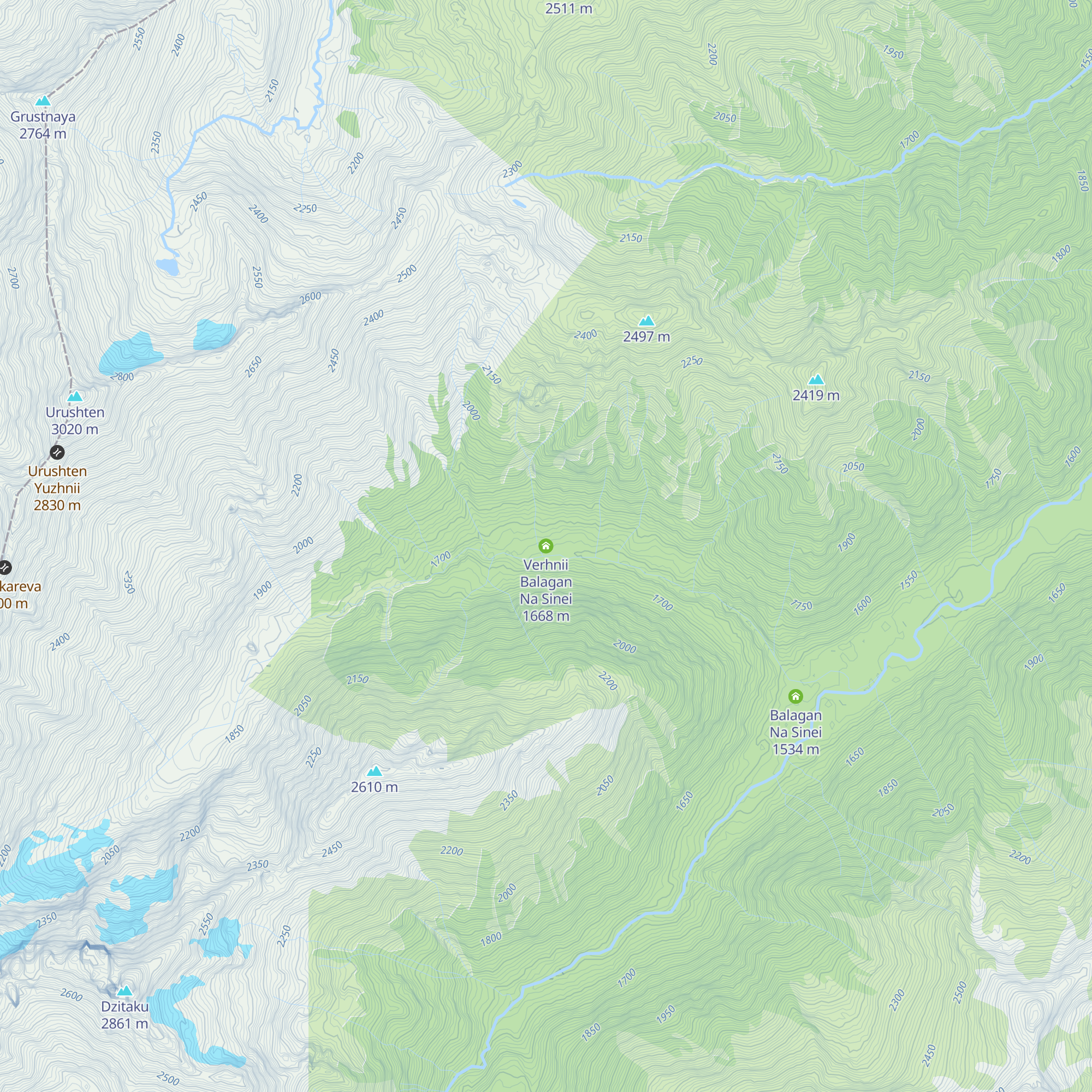 Verhnii Balagan Na Sinei map