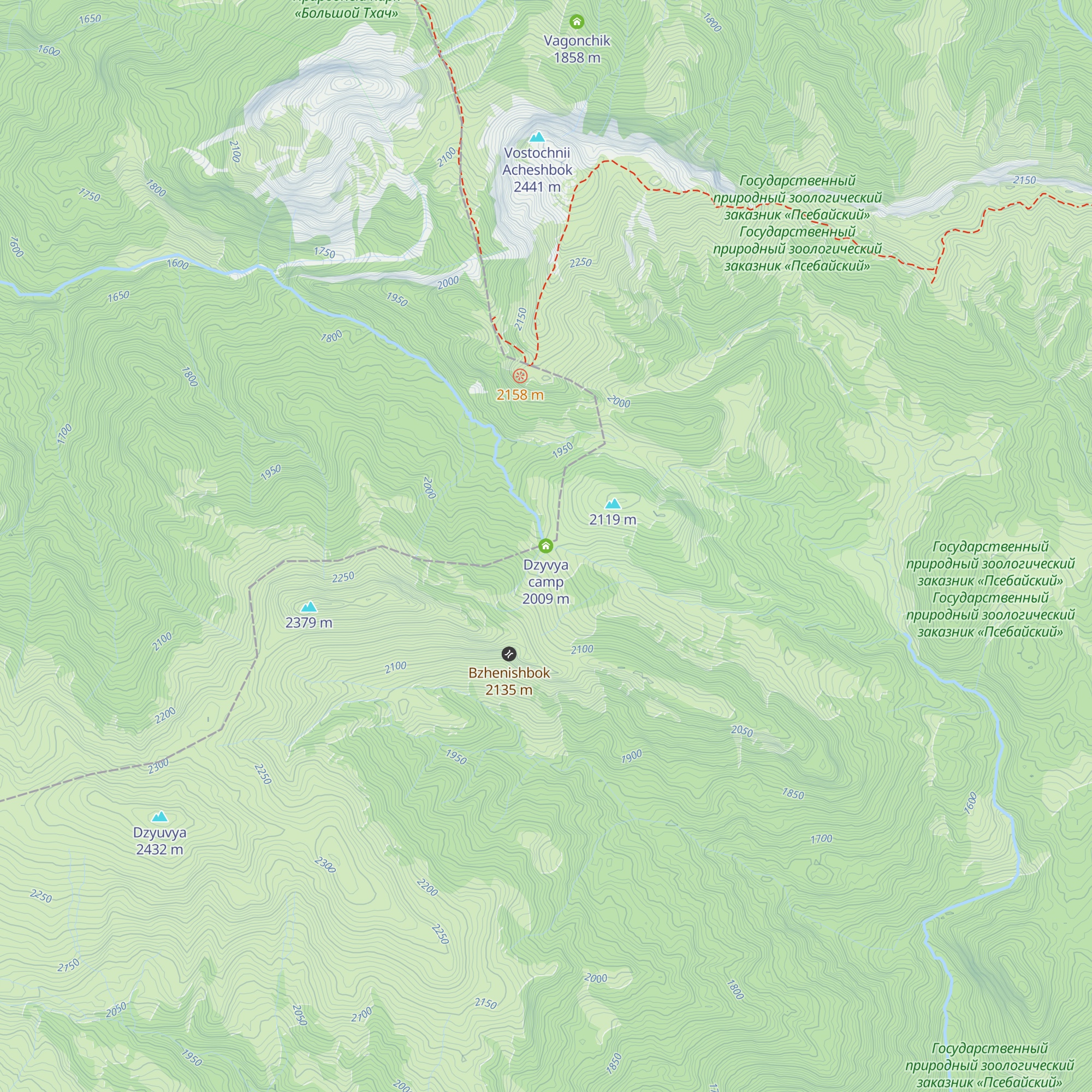 Dzyvya camp map
