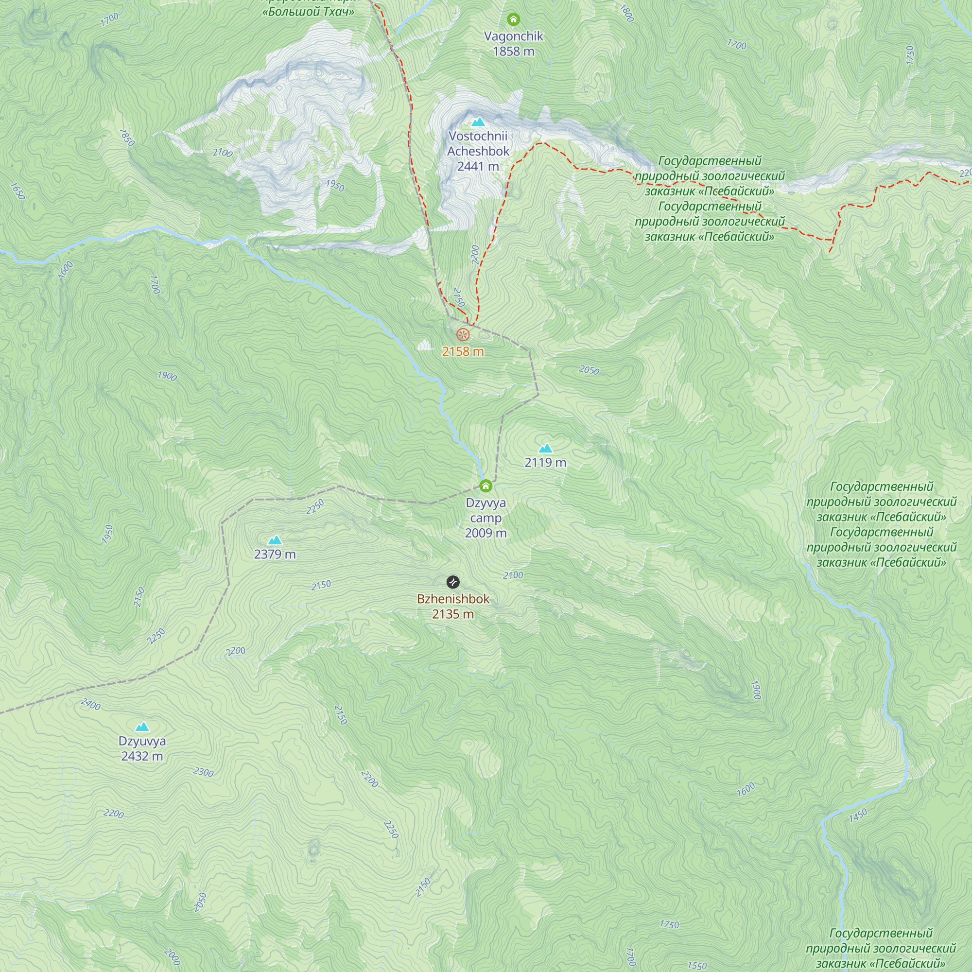 Dzyvya camp map