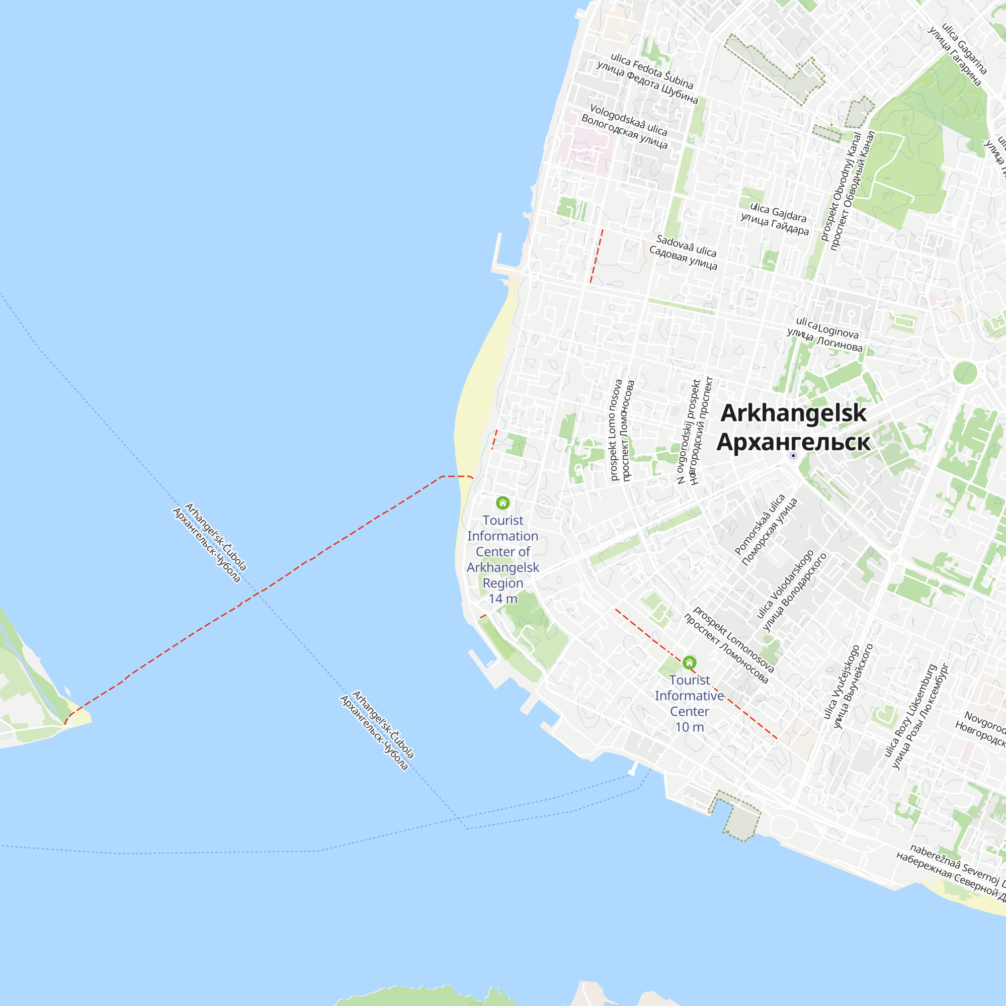 Tourist Information Center of Arkhangelsk Region map