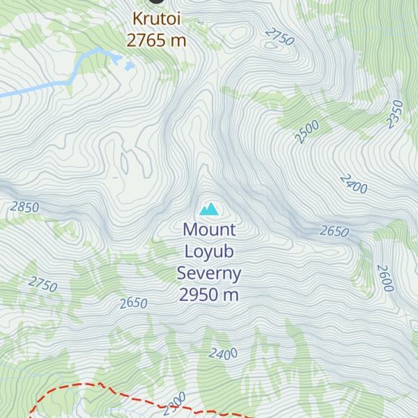 Map of Mount Loyub Severny